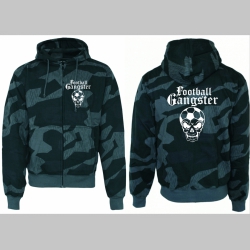 Football Gangster hrubá maskáčová mikina na zips s kapucou vzor Nightcamo-Nočný maskáč "Splinter" 